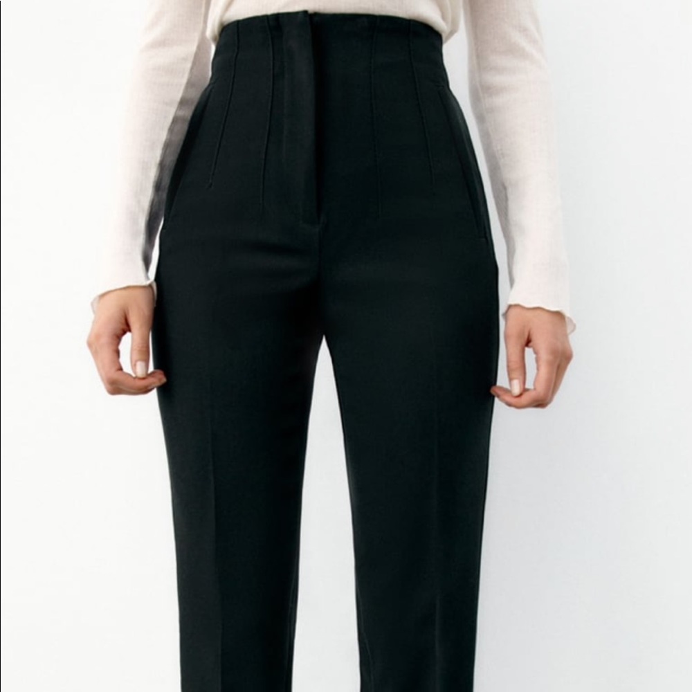Zara High-Waisted Pants in Black